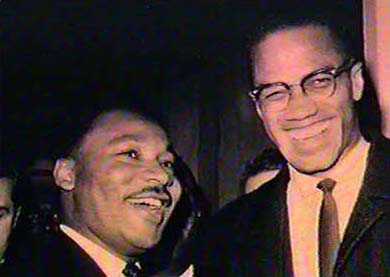 Martin Luther King Jr with Malcolm X.
