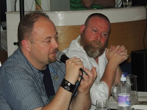 1916 Societies Chairperson Barry Monteith and James Connolly Society Chairperson at Connolly Conference 2013