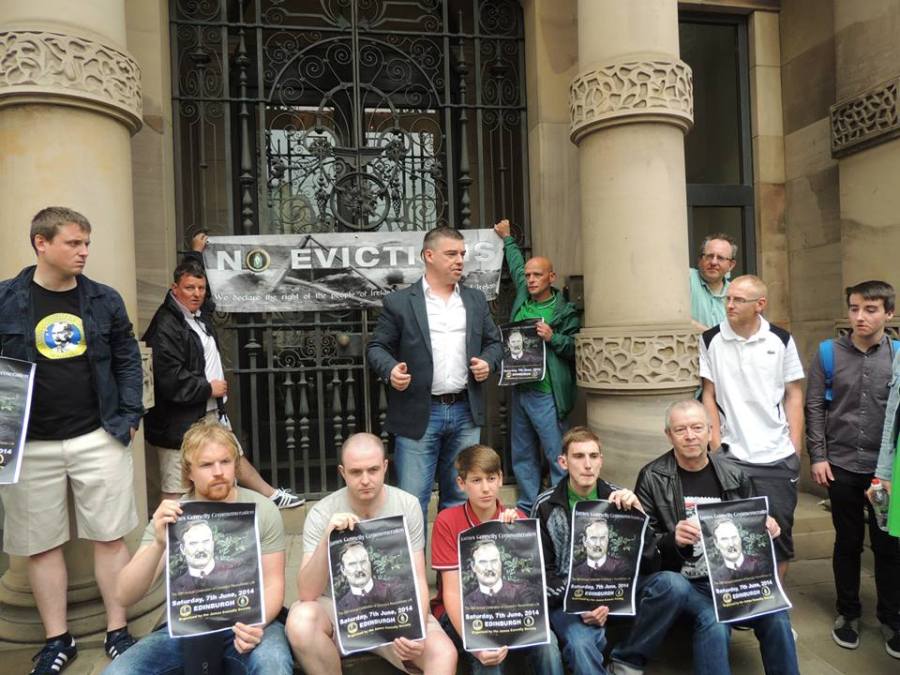 JCS anti-eviction picket at Bank of Scotland HQ in Edinburgh.