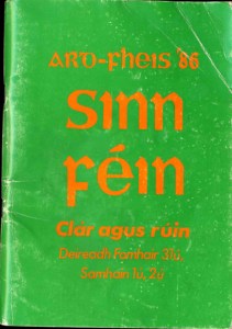 Cover of 1986 Sinn Fein clár